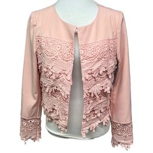 Elegant Pink Lace Women's Jacket